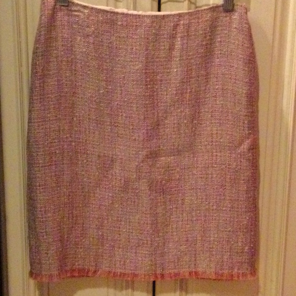 Elegant Pink Tweed Skirt 8 Company Ellen Tracy